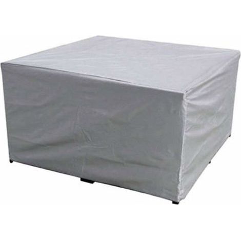 Funda protectora para muebles de jardín, tejido de poliéster impermeable, para mesa y sillas de jardín, resistente a los rayos UV, para mesa y sillas de jardín rectangulares. (1/5)