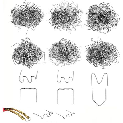 Agrafes Chaudes,Baguettes de Soudage Agrafe Chaude Clou, Agrafes Chaudes en Acier Inoxydable, Soudure Plastique Clou de Soudure pour Réparation de Pare-Chocs de Voiture,600 Pièces 0.6mm/0.8mm (1/5)