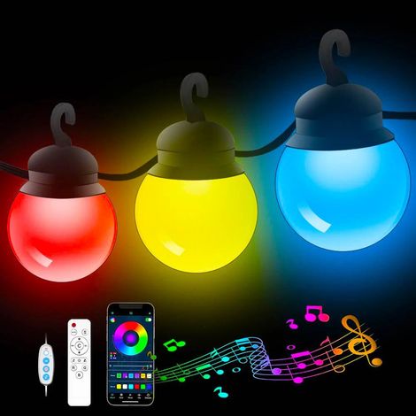 LED-Lichterkette G40 RGB Wasserdicht – Dekorative Glühbirnen für Außenbereich, Camping, Zelt, Hof und Garten-lsw (1/5)