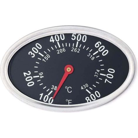 Remplacement du thermomètre de gril, indicateur de chaleur en acier inoxydable de jauge de barbecue de 3 pouces, température de barbecue ovale (1/4)
