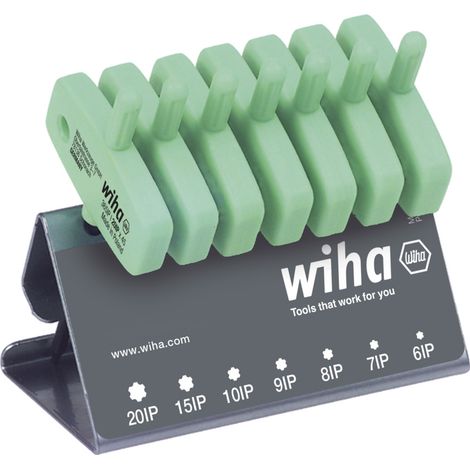 Wiha Set di chiavi a brugola con impugnatura a chiave TORX PLUS® 7 pz., ossidazione nera, nel portautensili per banco di lavoro (26261)