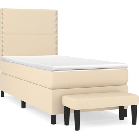 Maison Exclusive - Boxspringbett mit Matratze Creme 100x200 cm St