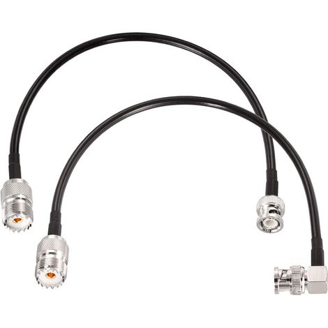 Câble Coaxial BNC Mâle vers SO239 Femelle Câble RG58, Adaptateur UHF Femelle vers BNC Mâle pour Scanners VHF Mobiles à Antenne de Base, 30 cm (1/5)