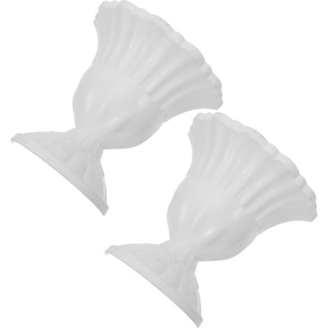 Mipcase Lot de 2 vases muraux vintage style européen, moyens en plastique blanc (1/5)