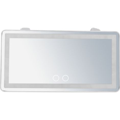 Miroir de courtoisie pour voiture, compatible copilote et pare-soleil, miroir de maquillage avec éclairage LED tricolore, rechargeable 1500 mAh (1/5)