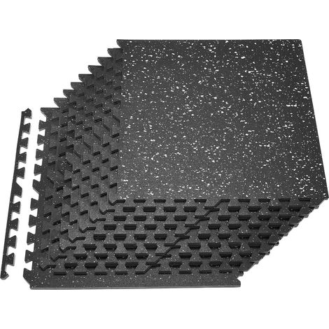 Tapis de fitness puzzle 12 PCS en mousse EVA haute densité 610 x 610 x 14 mm dalles interlock protection sol gym maison bureau (1/5)