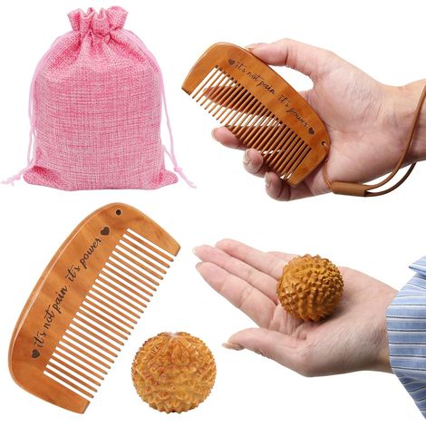 3-piece set including a birthing comb, a massage ball, and a natural wood comb to relieve childbirth, back, and hip pain. For (1/5)