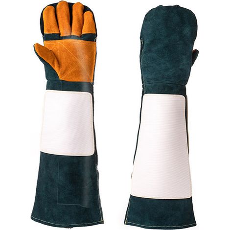 Gants de sécurité professionnels anti-morsures, longs, épais, à coutures serrées et souples, pour la manipulation et le dressage des animaux de compagnie, 60 cm / 23,62 pouces