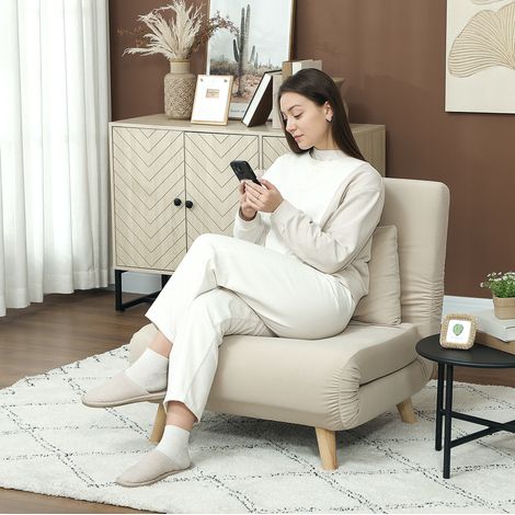 Schlafsessel mit Schlaffunktion 72x190 cm Samtoptik OKMYHOME (1/5)