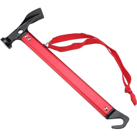 Sollbry Marteau de Tente Maillet de Camping en Aluminium Extracteur Outil Multifonctionnel Léger pour Randonnée Auvent Piquet (1/5)