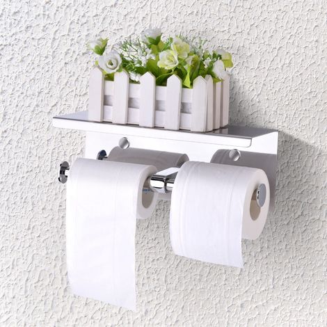 Porte-papier toilette en acier inoxydable 304 avec double porte-rouleau