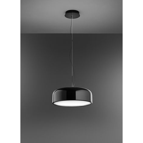 Suspension En Métal Noir Brillant Ral 9005 Avec Technologie Led Intégrée Dimmable Cct 50W, Diamètre 60 Cm - Perenz Haute Qualité Moderne (1/3)