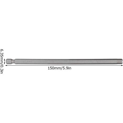 6-mm-Innensechskant-Schraubendreherbit, gehärteter Elektroschraubendreherbit mit magnetischer Spitze, S1/4, 150 mm (1/5)