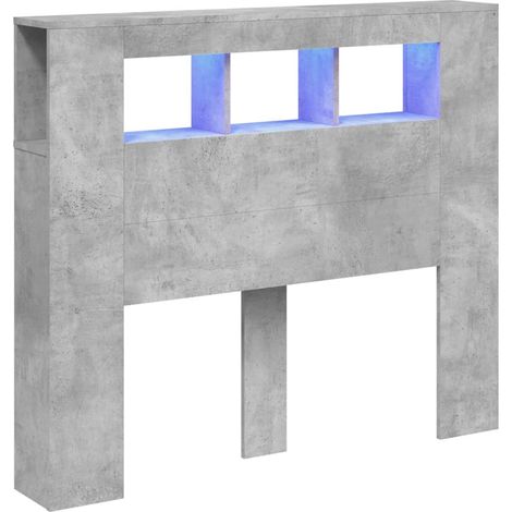 Maison Exclusive - Cabecero LED madera ingeniería gris hormigón 1