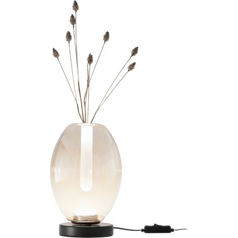 Lampe De Table Led Tully 7W Avec Structure En Métal Et Verre Borosilicate Cognac, Commande Tactile Et Température De Couleur 2700K/3000K/4000K - Tully (1/3)