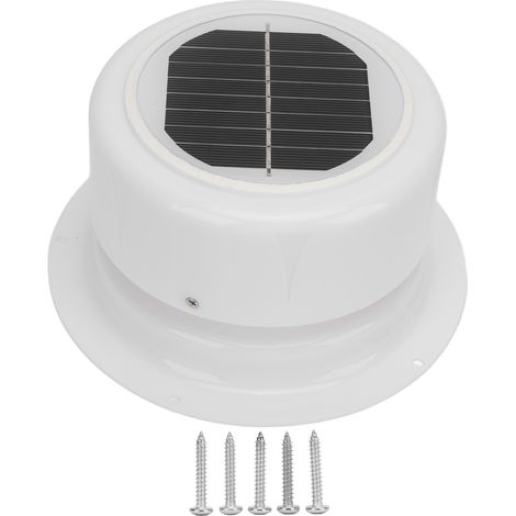 Ortviai Ventilateur d’Évacuation Solaire pour Toit – Diamètre 17,2 cm, Matériau ABS Étanche et Ignifuge, pour Camping-Car, Bateau, Remorque