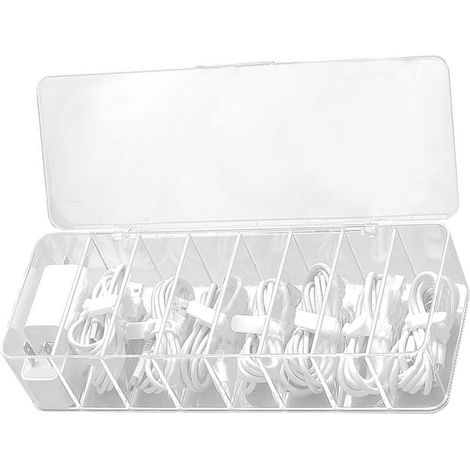 Boîte de rangement de câbles en plastique pour bureau, organiseur de câbles d'alimentation TV/ordinateur, boîte de rangement pour la maison (1/5)