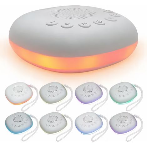 Veilleuse Bébé Musicale Lumineuse Veilleuse mit Machine à Bruit White 20 Sons, Levelx de Volume Reglable Minuterie 8 Colours (1/5)
