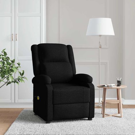 Ohrensessel mit Massagefunktion Schwarz Stoff