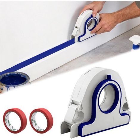 Juego de 3 piezas para aplicar cinta adhesiva con 2 rollos de cinta roja de 25 mm - Soporte portátil