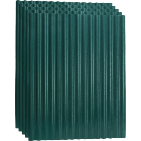 TolleTour Lot de 5 plaques ondulées ASA vert foncé 117 x 93 cm, 1,5 mm, résistantes UV, acides, alcalis et sels, pour toiture extérieure (1/5)