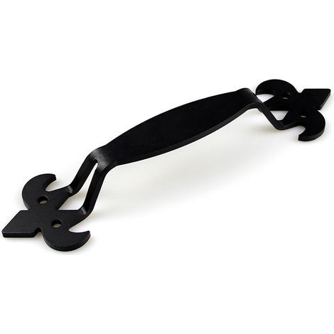 Manija para puerta de granero, manija de puerta de hierro negro, manija de puerta corrediza de hierro fundido con tornillos (1/4)
