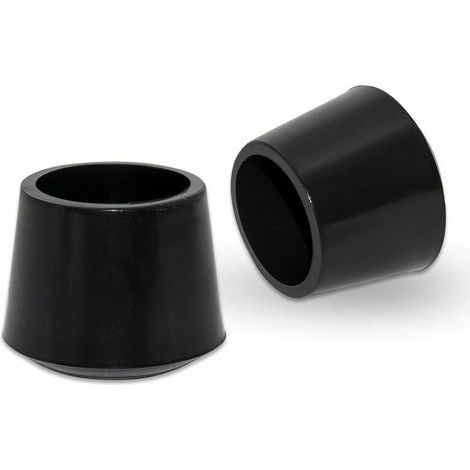 Lot de 4 Embouts Ronds antidérapants en Caoutchouc synthétique pour Pieds de Chaise 30 mm, 3,0 cm de diamètre, Noir (1/4)
