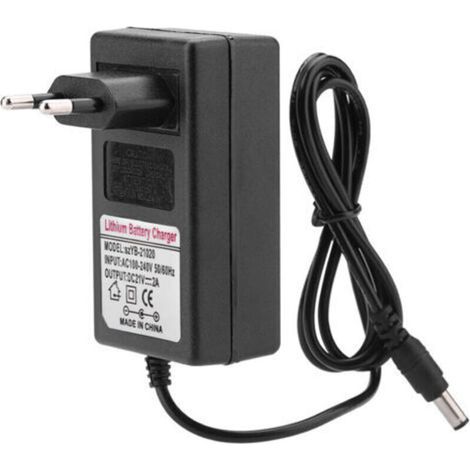 Adaptateur d'alimentation de charge sûre AC 100-240V DC 21V 2A pour batterie lithium-ion, prise EU, remplacement (1/4)