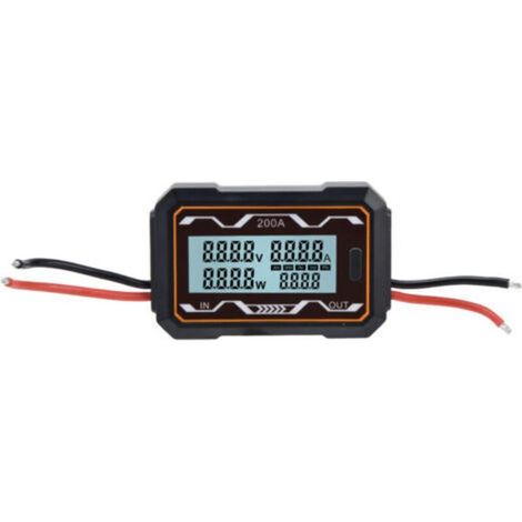 Wattmètre CC solaire 0-60 V / 200 A avec grand écran rétroéclairé et affichage multifonction pour monitoring d’énergie (1/5)