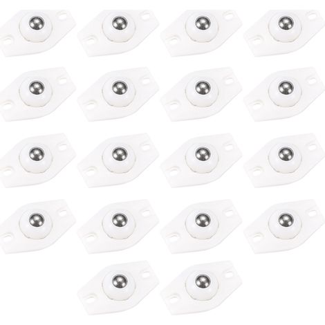 Roulettes à billes autocollantes TuseRxln pour meubles, lot de 18 mini-roulettes pivotantes à 360°, idéales pour poubelles, ustensiles de cuisine et petits meubles. Boîte incluse. Couleur : blanc. (1/5)