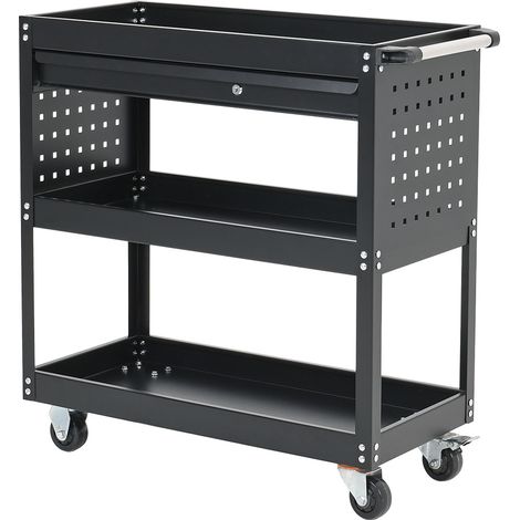 3-Tier Rolling Tool Cart with Lockable Drawer (1/5)