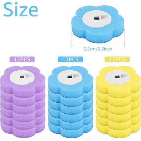 36 têtes de brosse WC de remplacement, nettoyage 360°, parfumées avec nettoyant inclus, idéales pour atteindre les recoins difficiles des toilettes (1/5)