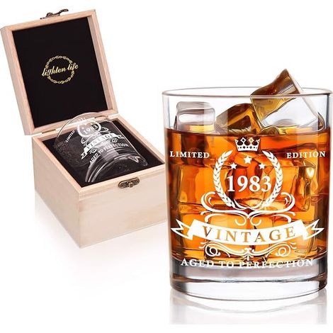 Bicchiere da whisky in scatola decorativa, 1983, 350 ml (1/4)