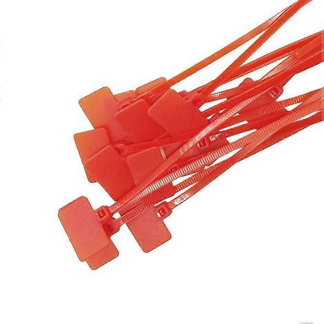 250 attaches de câble électriques autobloquantes durables 4x150 avec âme en nylon et étiquette de marquage pour la maison et le bureau (rouge)-16X2.5 cm-Red