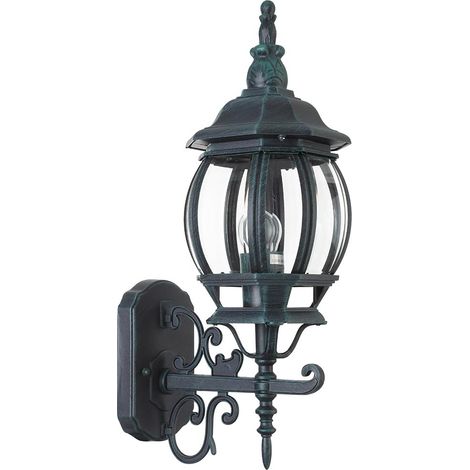 Lampione Vittoriano Classico a Parete Lampada Applique Esterno Alluminio Verde (1/5)