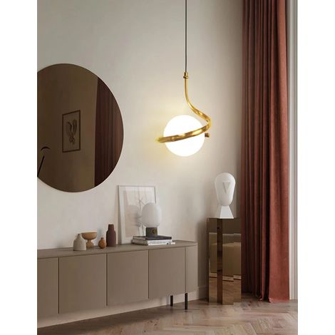 Suspension LED de style scandinave, luminaire d'intérieur, suspension à abat-jour en verre, pour cuisine et salon (ampoule non fournie) (1/5)