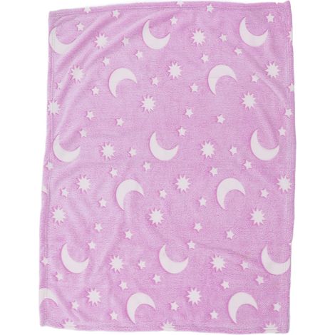 Couverture lumineuse violette 1.52x1m pour enfants - Polyester brillant double face, idéale pour chambre et climatisation (1/5)