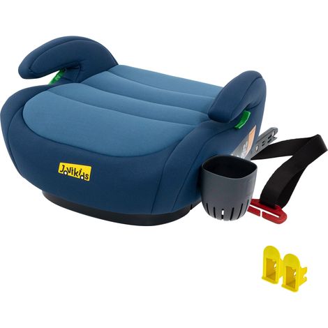 Kinderautositz Gruppe 2/3 (15–36 kg) mit ISOFIX-Befestigung, i-Size-zertifiziert (ECE R129), komfortabel gepolstert, maschinenwaschbare Bezüge, blau, mit Getränkehalter