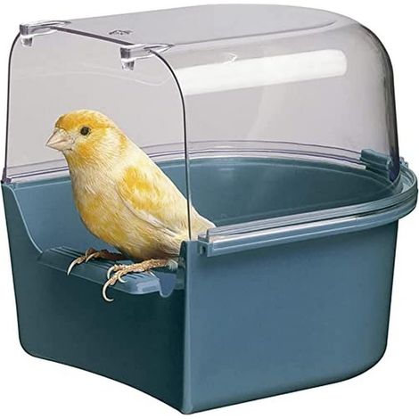 1 Bain Oiseaux, Plastique Transparent, Base Détachable, Pour Perruches Et Canaris