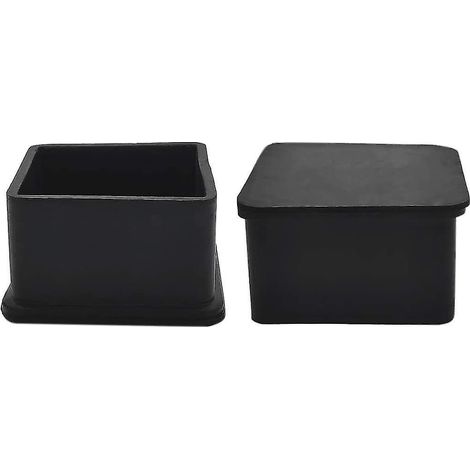 Set mit 8 rutschfesten Gummifüßen für Stühle, Möbel und Tische, 5 cm (2 Zoll), quadratisch, schwarz.