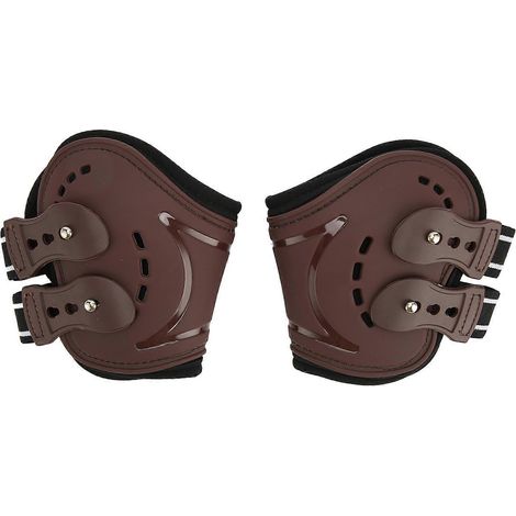 Atmungsaktive Hinterbeingamaschen für Pferde, Stoßschutz für Fesselgelenke, Luftperforationen, braun, Verletzungen und Stöße. (1/5)
