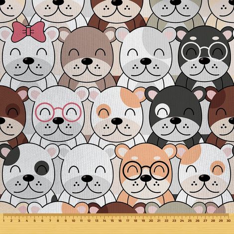 Tela decorativa para exteriores Oxford - Motivo: perros en fila I DR069 (1/5)