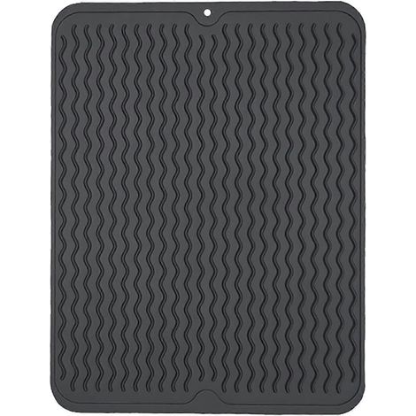 Tapis d'égouttage en silicone pour la vaisselle, tapis égouttoir pour plan de travail, tapis résistant à la chaleur, tapis égouttoir facile à nettoyer, tapis égouttoir antidérapant