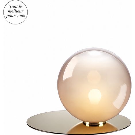 Lampe à poser en verre postmoderne 18 blanc laiteux D35H28cm, lumière chaude, bouton, 51 × 32 × 37 cm, 6 kg – Livraison gratuite