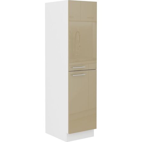 Midi Hochschrank 30 Lara Cappuccino Hochglanz Küchenzeile Küchenblock Küche (1/5)