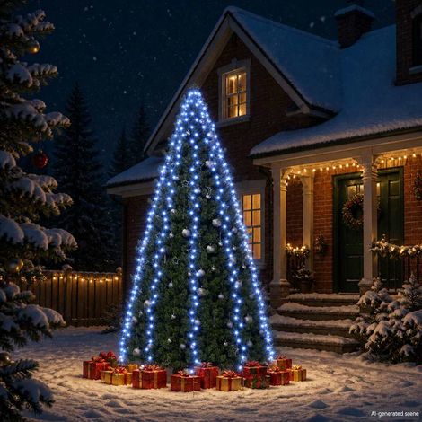 328893 vidaXL Christmas Tree Net Lights with 400 LEDs Blue 400 cm (1/5)