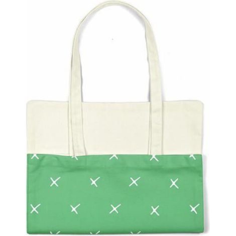 Sac shopping tote bag en coton réutilisable Bonamaison - grand, pliable, porté épaule, A4 (1/4)