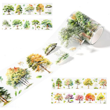 Ruban adhésif Washi, ruban décoratif floral rétro pour le journaling, le dot journaling, le scrapbooking, avec un effet brillant coquillage (1/5)