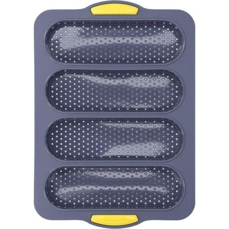 Akozon mat to baguette Molded to Baguette 4 Rainures Silicone Flexible Surface Smooth Molded to Pain Molded Of Cooking Tool Of Kitchen (1/4)