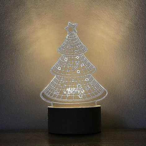 Lampe de table veilleuse LED 3D en forme d'arbre